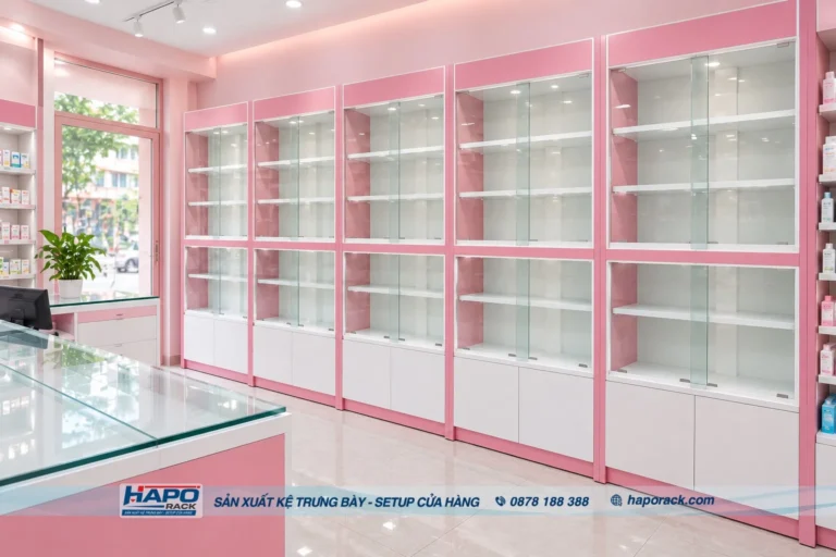 Kệ Gỗ Trưng Bày Nhà Thuốc