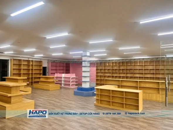 Kệ Gỗ Trưng Bày Nhà Sách