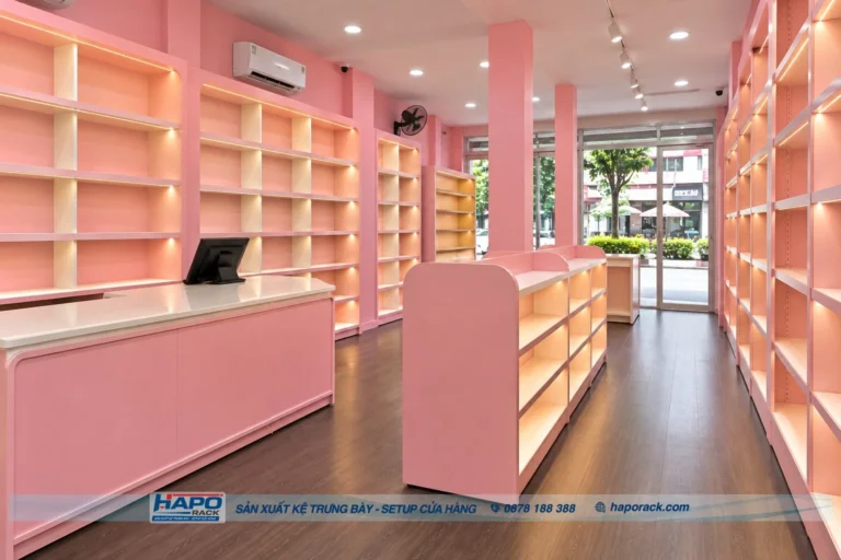 Kệ Gỗ Trưng Bày Sữa