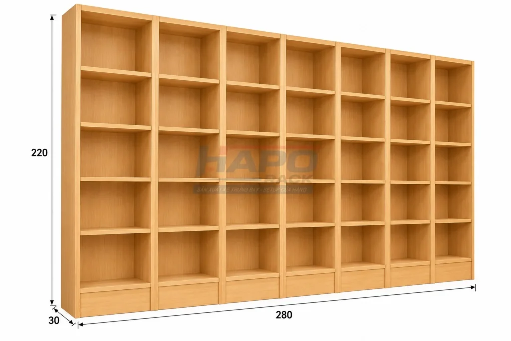 Thông số Kệ Gỗ Trưng Bày Gấu Bông Nhiều Ngăn