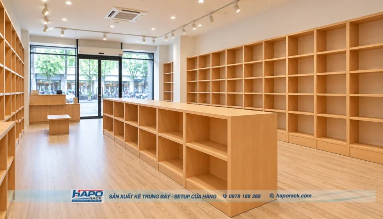 Kệ Gỗ Trưng Bày Túi Xách Đa Tầng