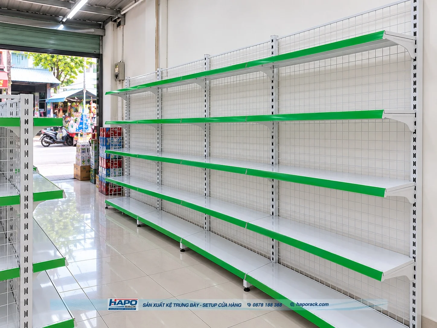 Kệ Lưng Lưới 5 Tầng Cho Siêu Thị Mini