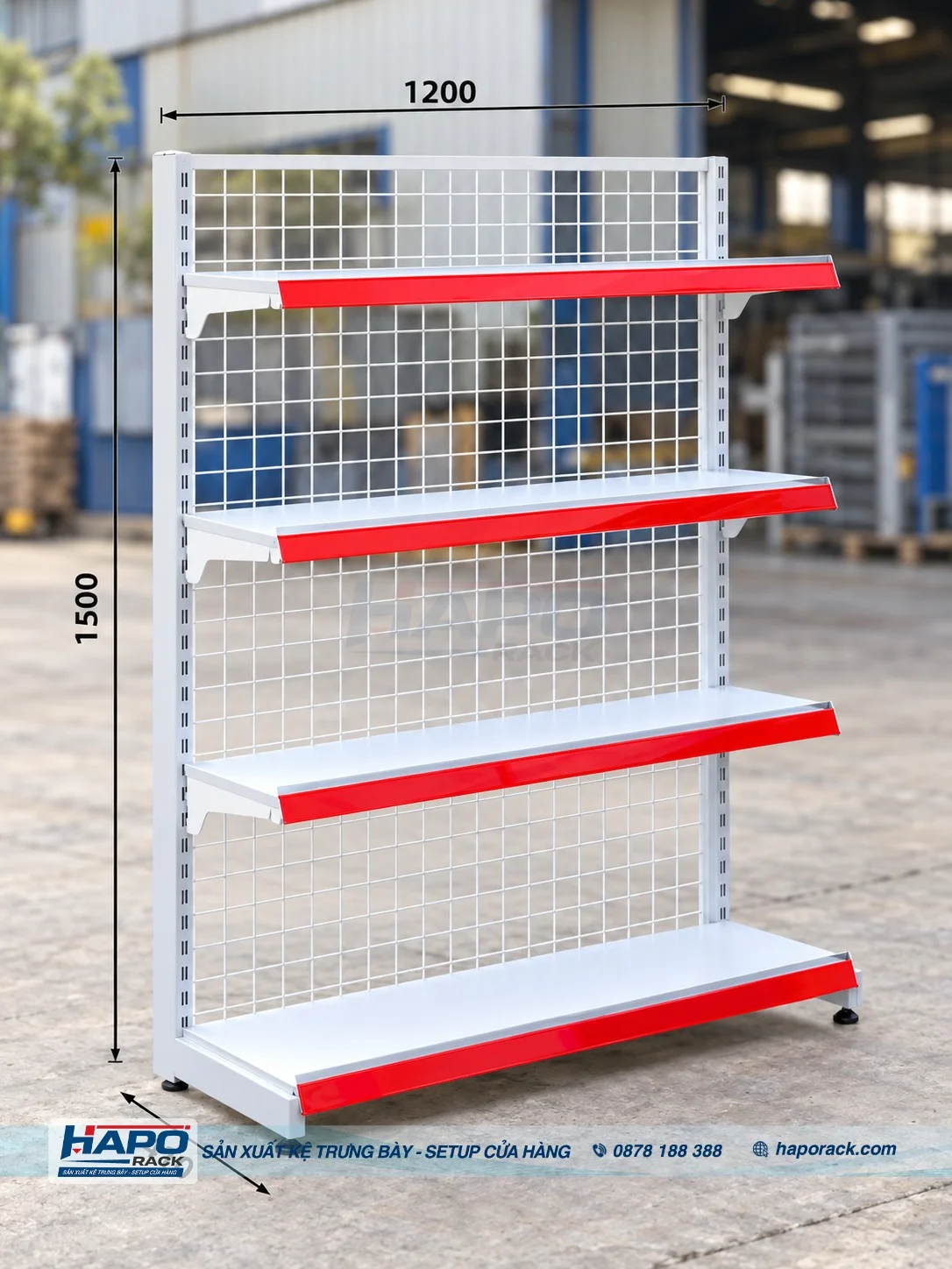 Kệ Lưng Lưới Áp Tường 4 Tầng 1m5 – Thông Số Và Ưu Điểm Nổi Bật