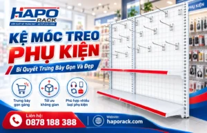 Kệ móc treo phụ kiện giúp trưng bày hàng hóa gọn gàng và đẹp mắt