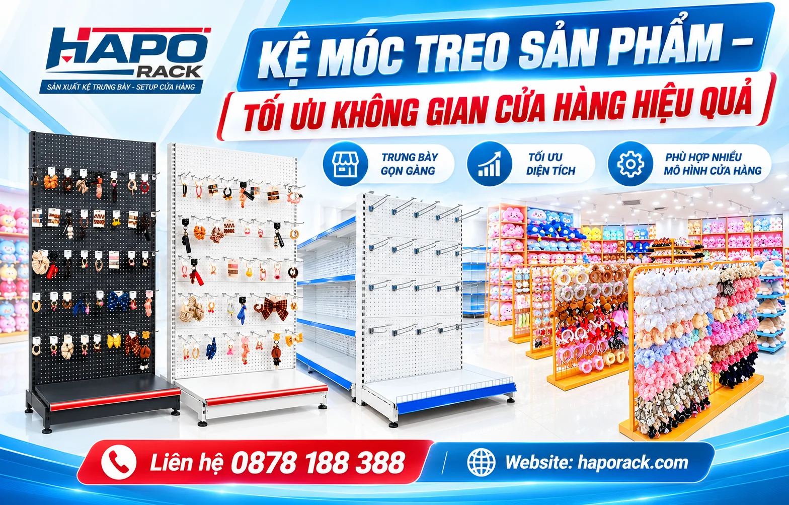 KỆ MÓC TREO SẢN PHẨM – TỐI ƯU KHÔNG GIAN CỬA HÀNG HIỆU QUẢ