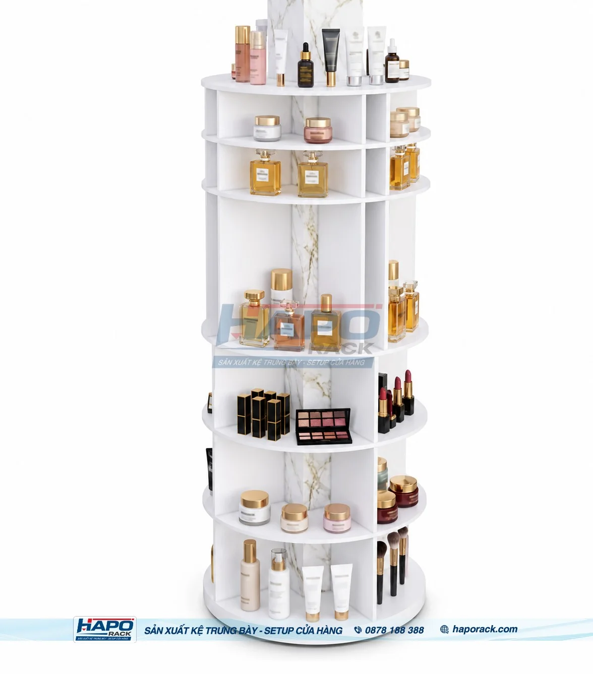Kệ Ốp Trụ Cửa Hàng – Thiết Kế Gọn Đẹp, Tiện Dụng