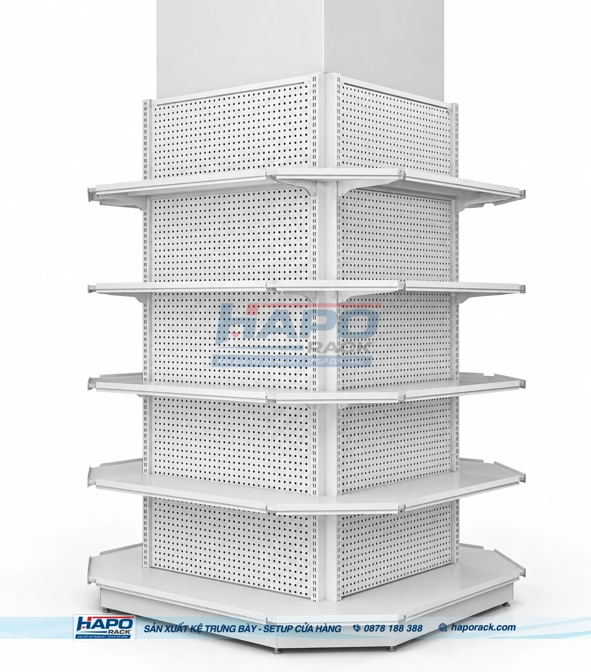 Kệ Ốp Trụ Trưng Bày Mỹ Phẩm – Đẹp Và Dễ Sắp Xếp