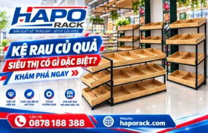 - Kệ rau củ quả siêu thị thiết kế hiện đại và tiện dụng