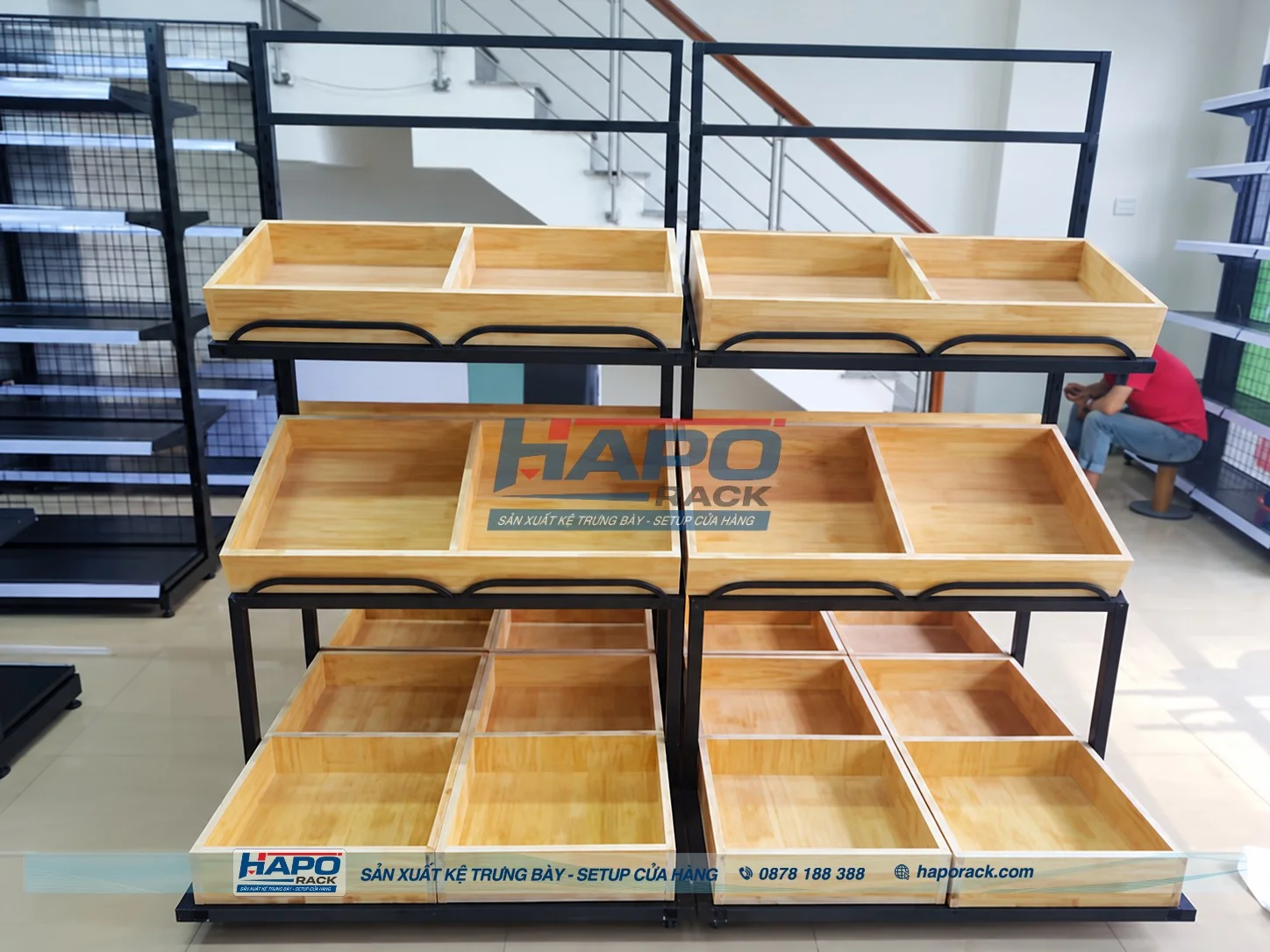 Kệ rau củ siêu thị giá tốt thiết kế bền chắc, đẹp mắt và dễ trưng bày