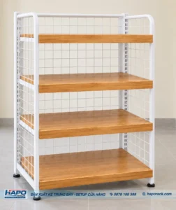 Kệ Lưng Lưới Mâm Gỗ 4 Tầng - ảnh 2