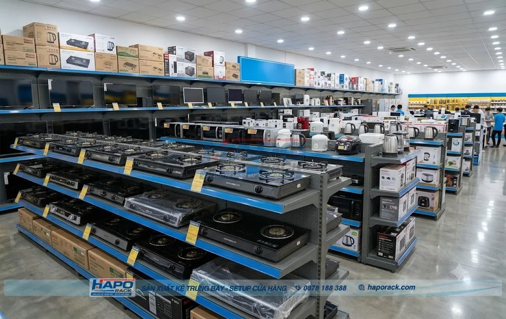 kệ siêu thị đơn áp tường