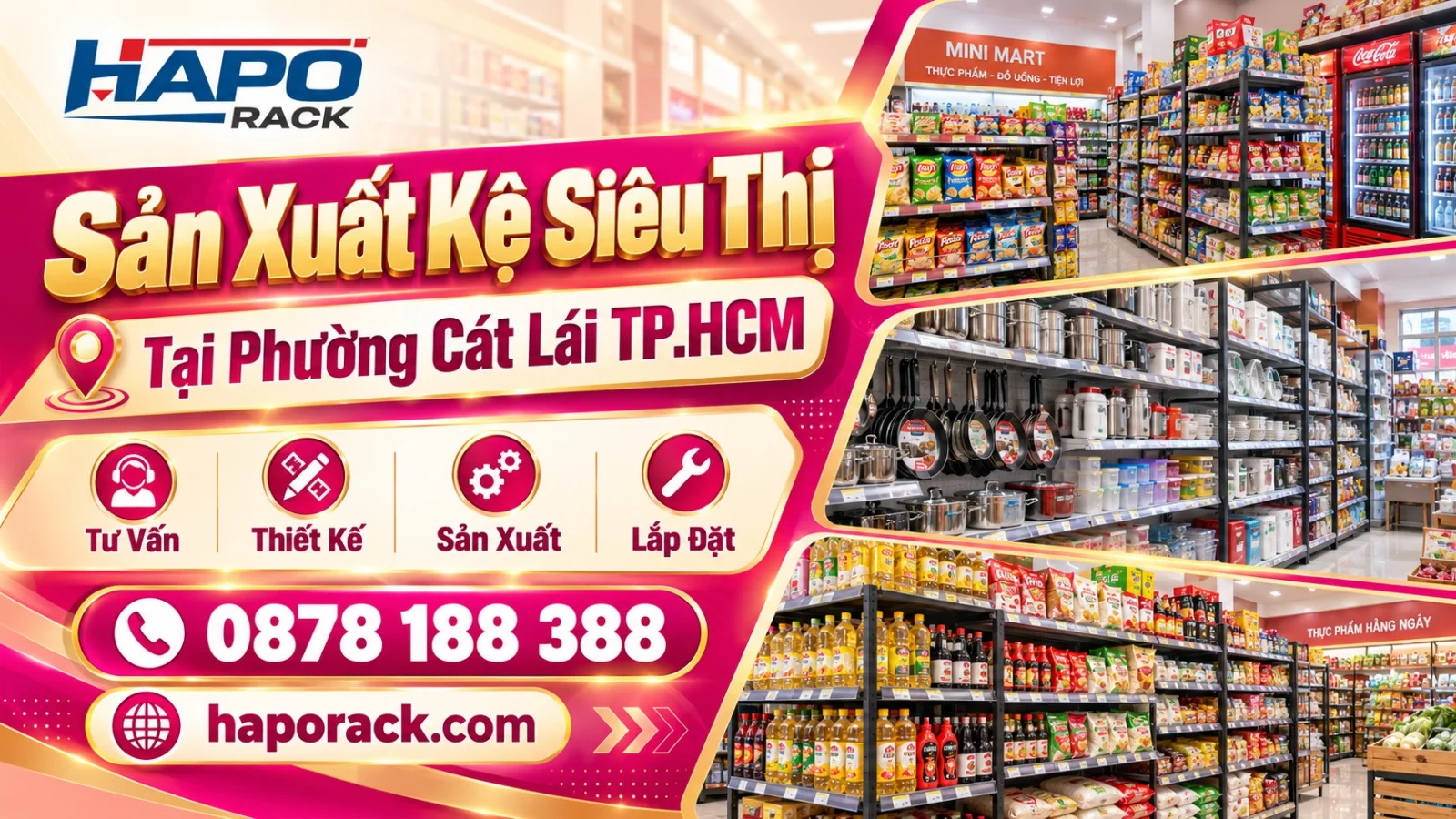 Kệ Siêu Thị Phường Cát Lái TP.HCM – Sản Xuất, Giao Và Lắp Đặt