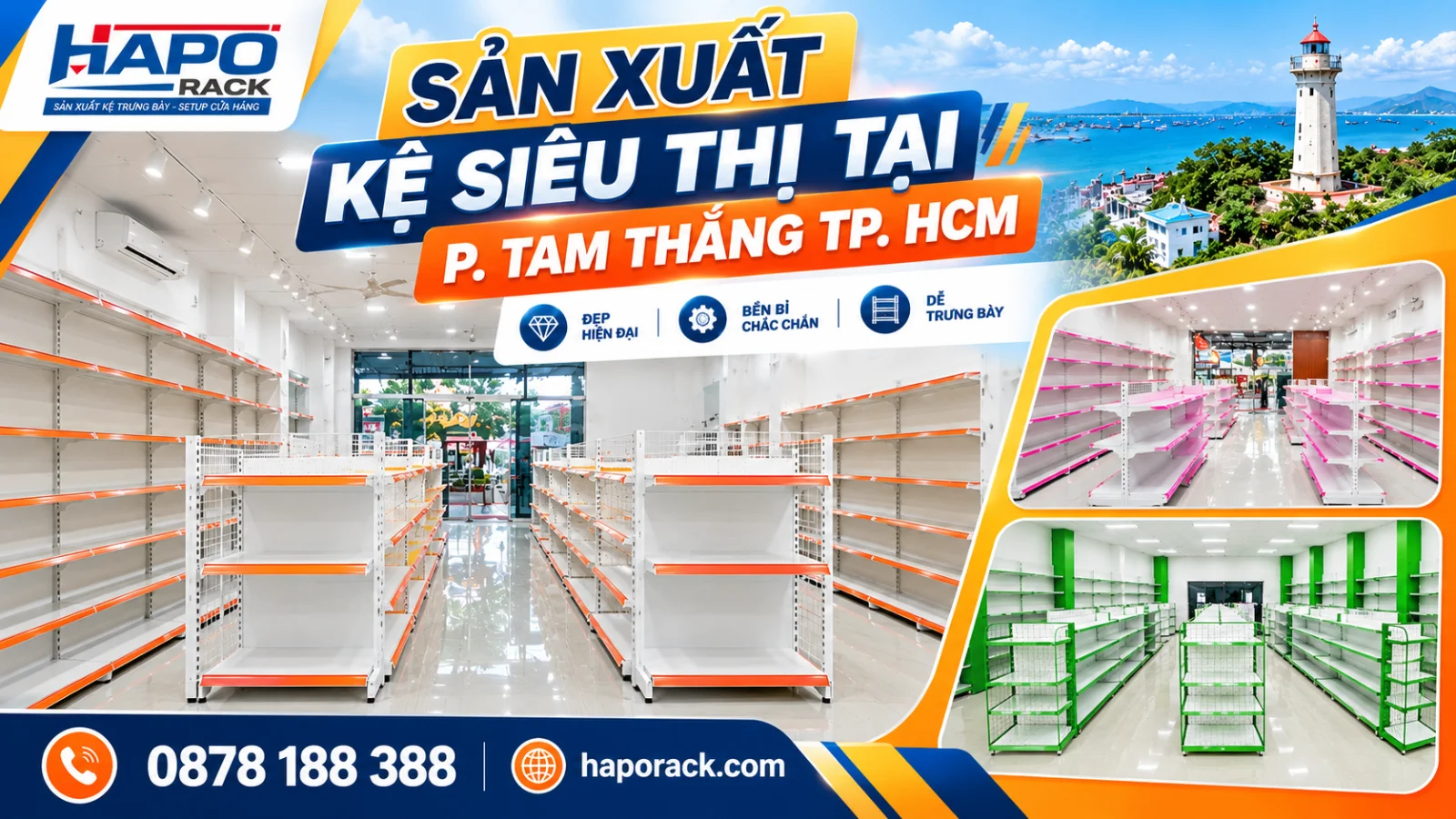 Kệ Siêu Thị Tam Thắng TP.HCM – Giá Xưởng, Thiết Kế Theo Mặt Bằng