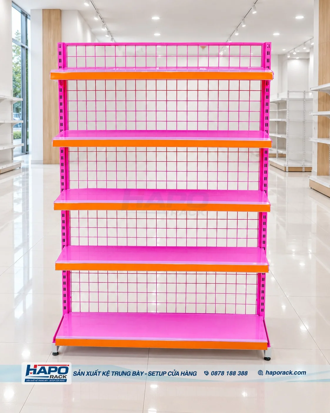 Kệ siêu thị tháo lắp linh hoạt theo mặt bằng