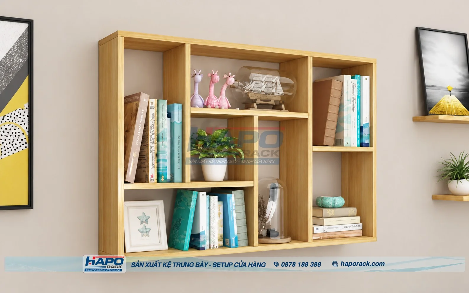 Kệ Treo Tường Nhiều Tầng Để Sách Và Đồ Trang Trí