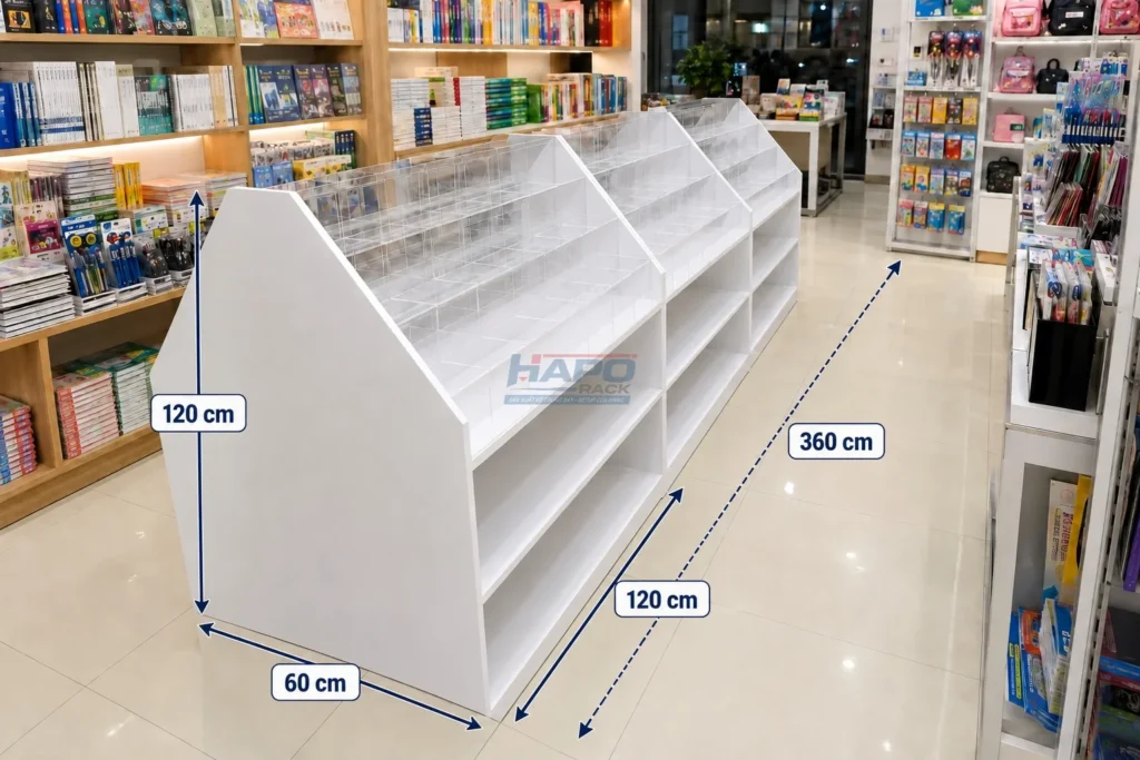 Thông số Kệ Trưng Bày Bút Có Ngăn Mica