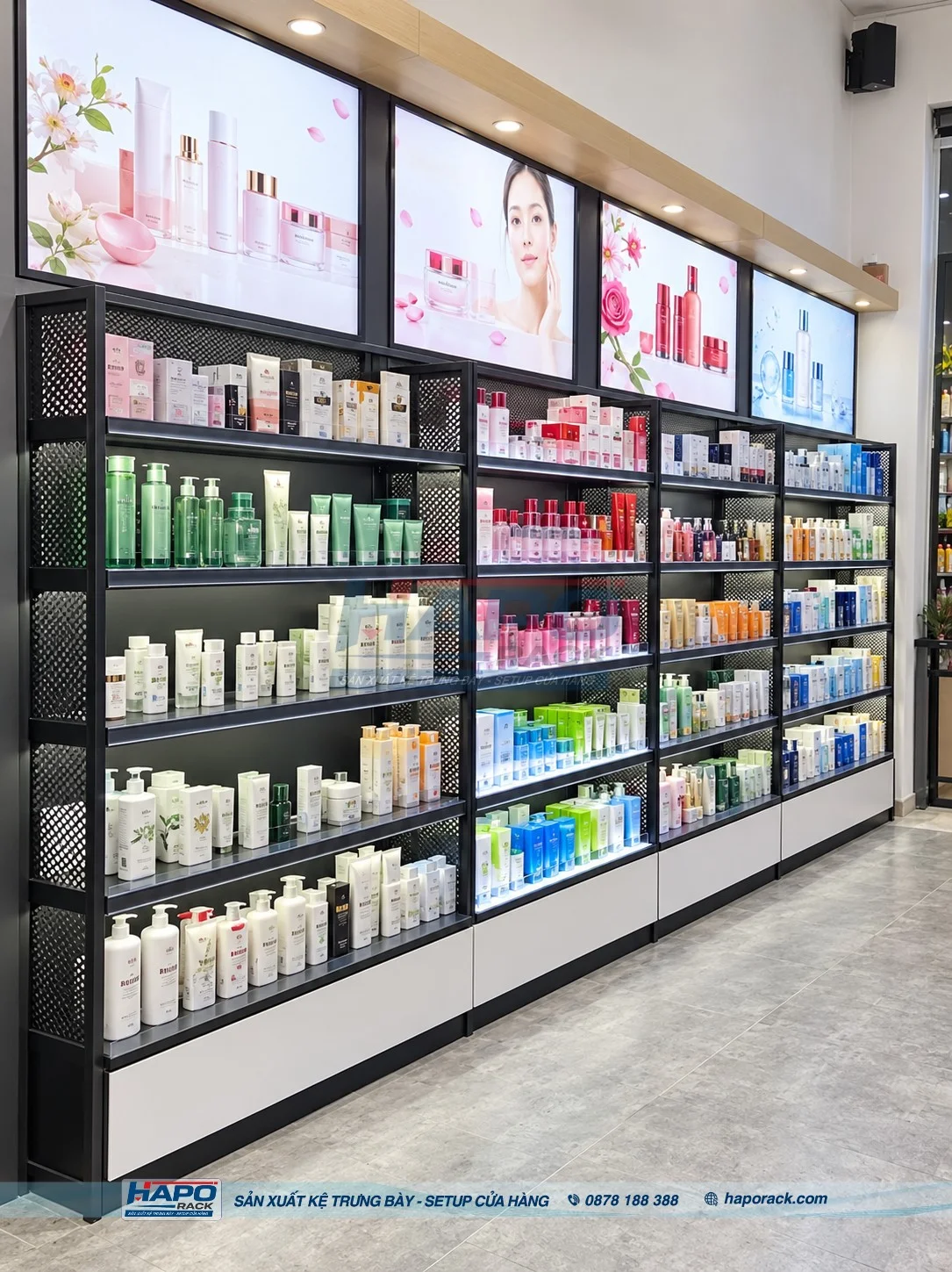 Kệ Trưng Bày Mỹ Phẩm HAPO RACK – Thiết Kế Đẹp, Tối Ưu Không Gian