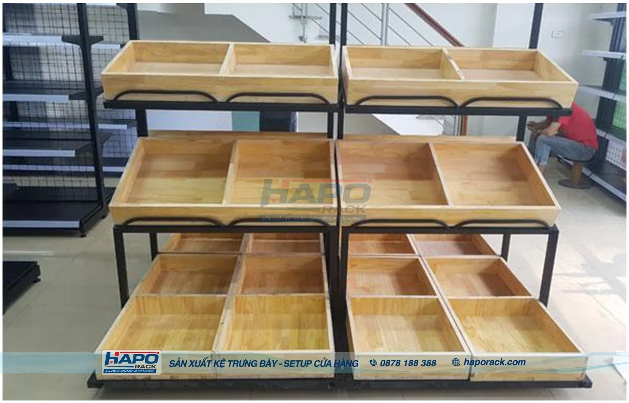 Kệ Trưng Bày Rau Củ Đa Tầng – Gọn Gàng, Dễ Lựa Chọn