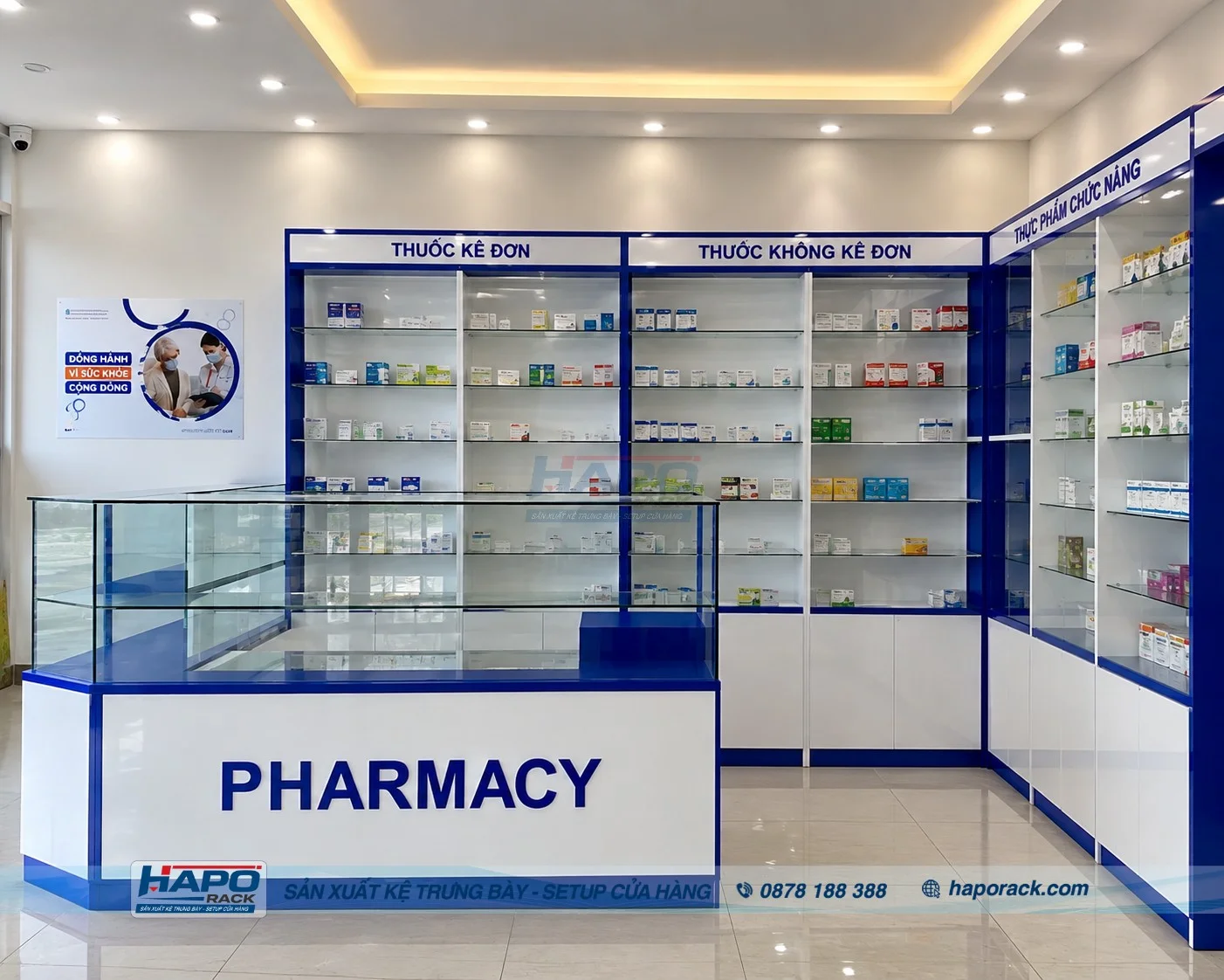 Kệ trưng bày thuốc tây nhiều tầng