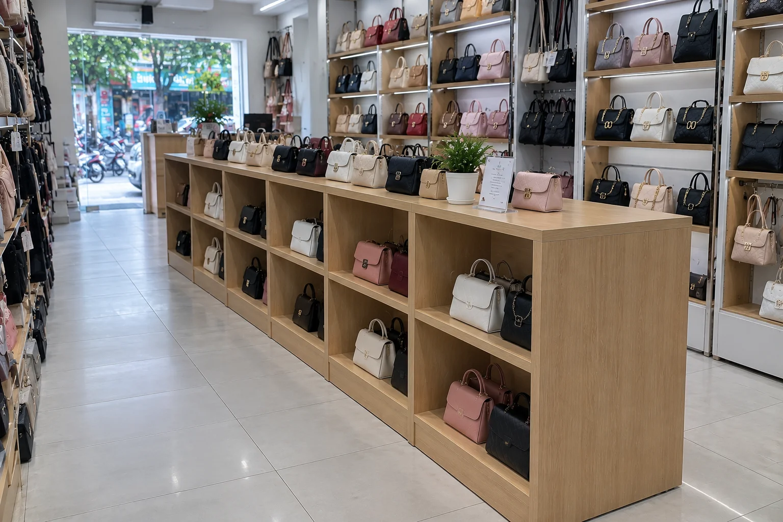 Kệ trưng bày túi xách