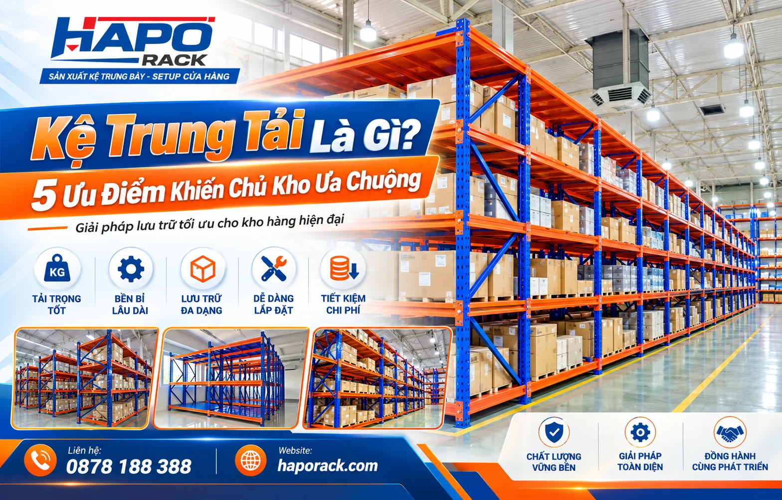 Kệ trung tải Haporack chuyên dùng để lưu trữ hàng hóa trong kho