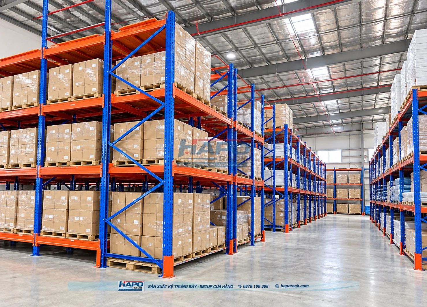 Kệ trung tải Haporack giúp sắp xếp hàng hóa trong kho gọn gàng