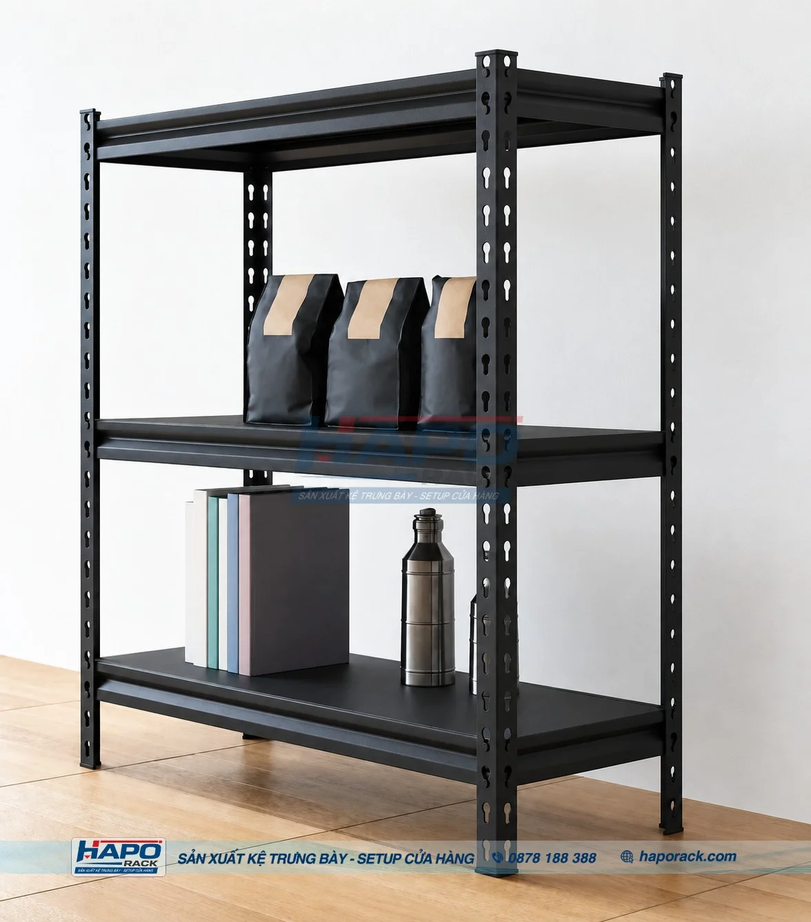 Kệ V Lỗ 3 Tầng HAPO RACK – Tư Vấn Và Lắp Đặt