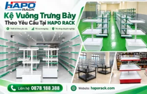 Kệ vuông trưng bày theo yêu cầu tại HAPO RACK cho cửa hàng hiện đại