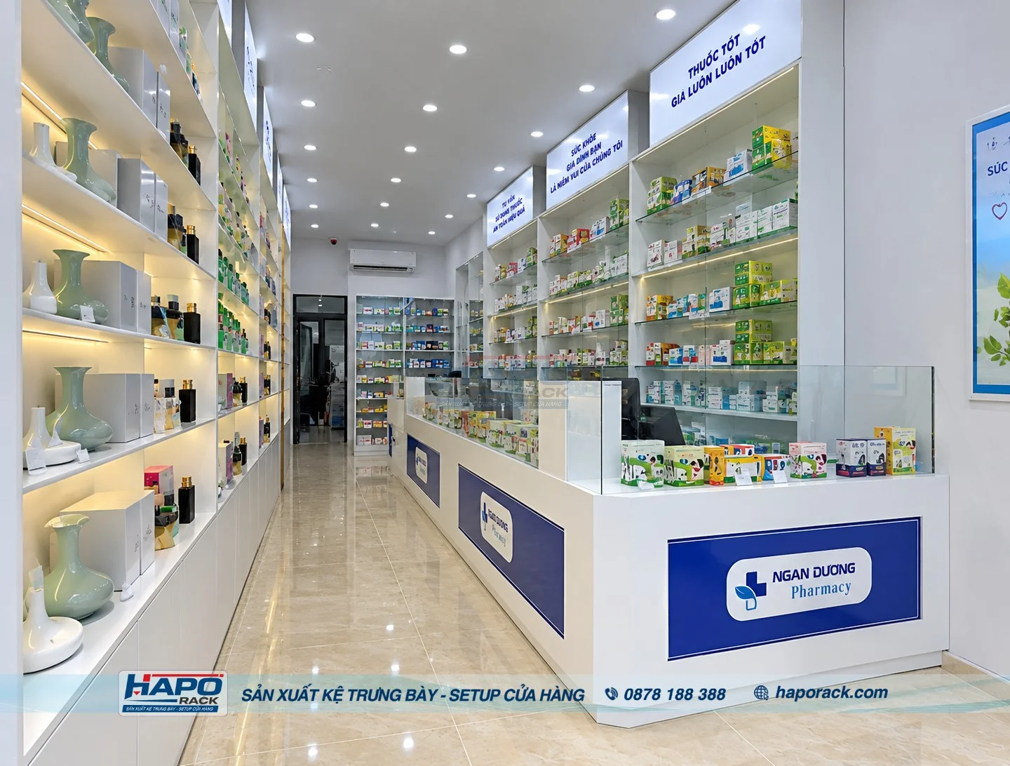 Lắp đặt kệ trưng bày nhà thuốc