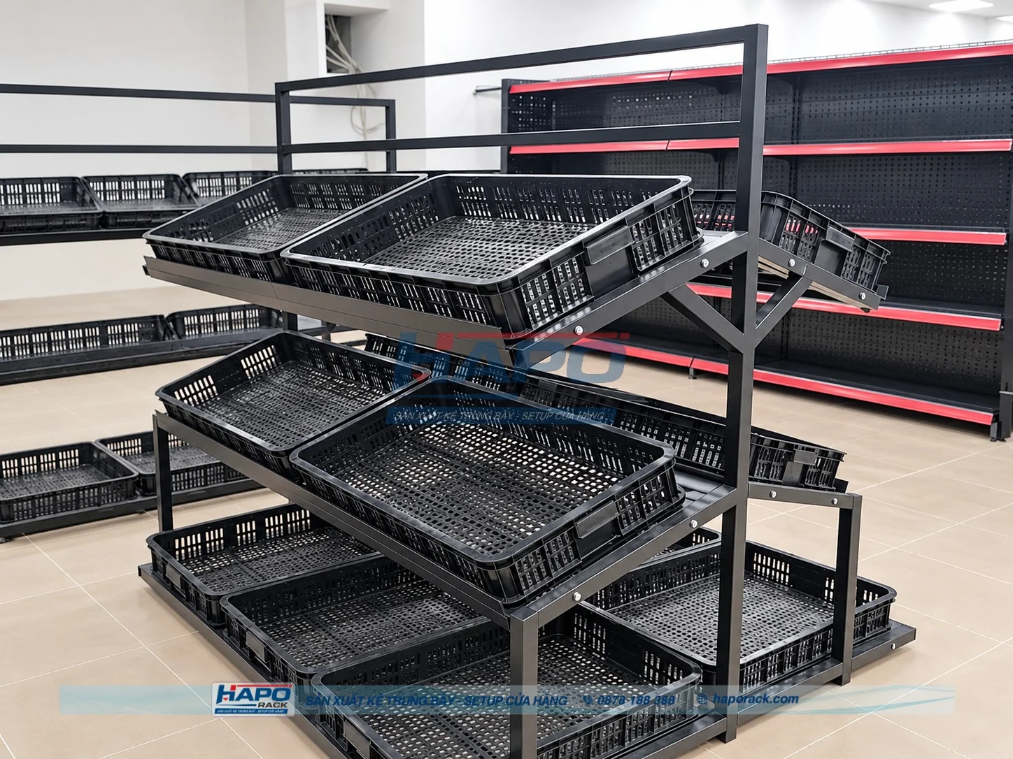 Lựa chọn kệ trưng bày rau sạch phù hợp cửa hàng diện tích nhỏ
