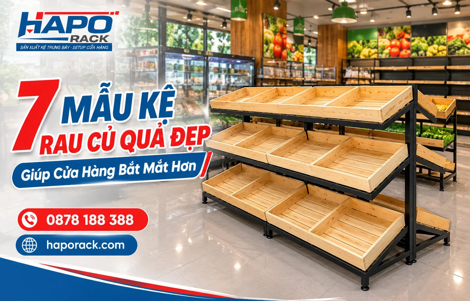 Mẫu kệ rau củ quả đẹp giúp cửa hàng nổi bật và thu hút khách hàng