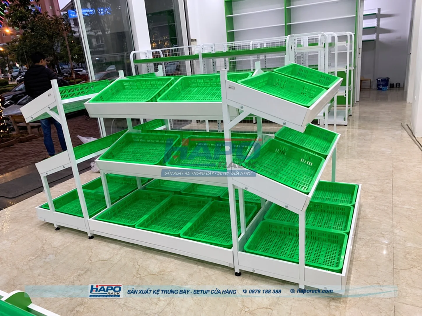 Mẫu kệ rau củ quả nhỏ gọn phù hợp người mới mở cửa hàng