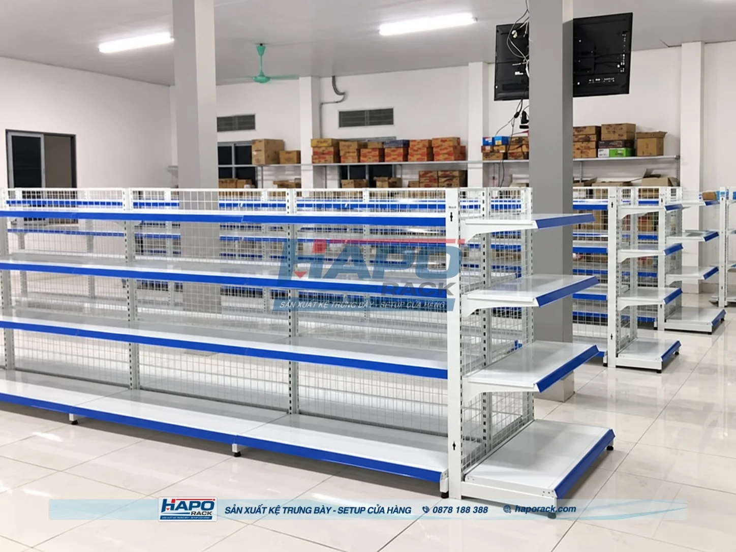 Mẫu kệ siêu thị hiện đại tối ưu không gian mua sắm tiện lợi