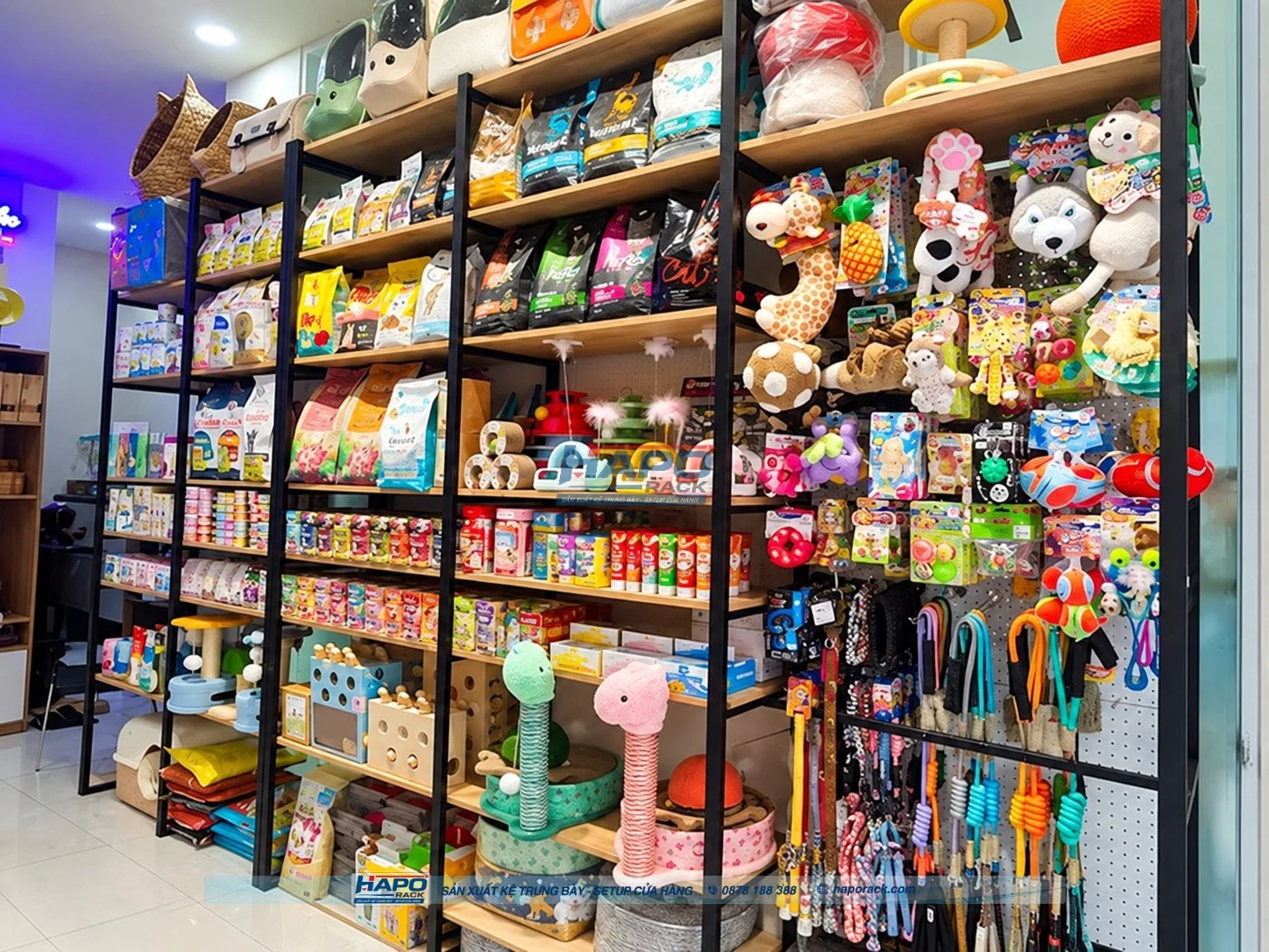 Mẫu kệ trưng bày đồ thú cưng bằng sắt sơn tĩnh điện chắc chắn