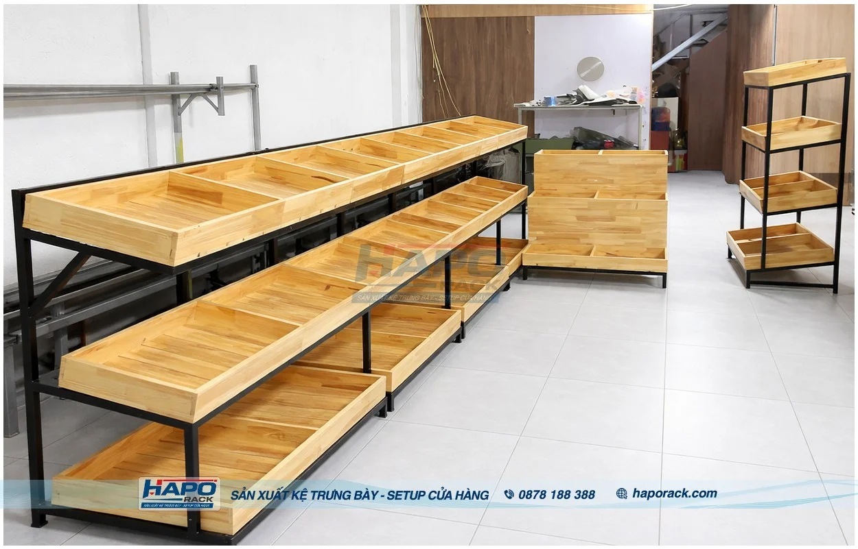 Mẫu Kệ Trưng Bày Rau Củ Đẹp, Bền, Tối Ưu Diện Tích
