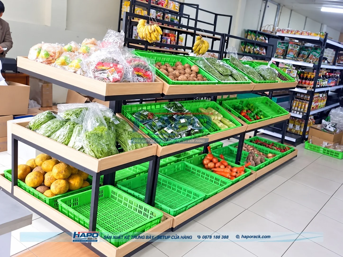 Mẫu kệ trưng bày trái cây phù hợp cửa hàng nông sản sạch