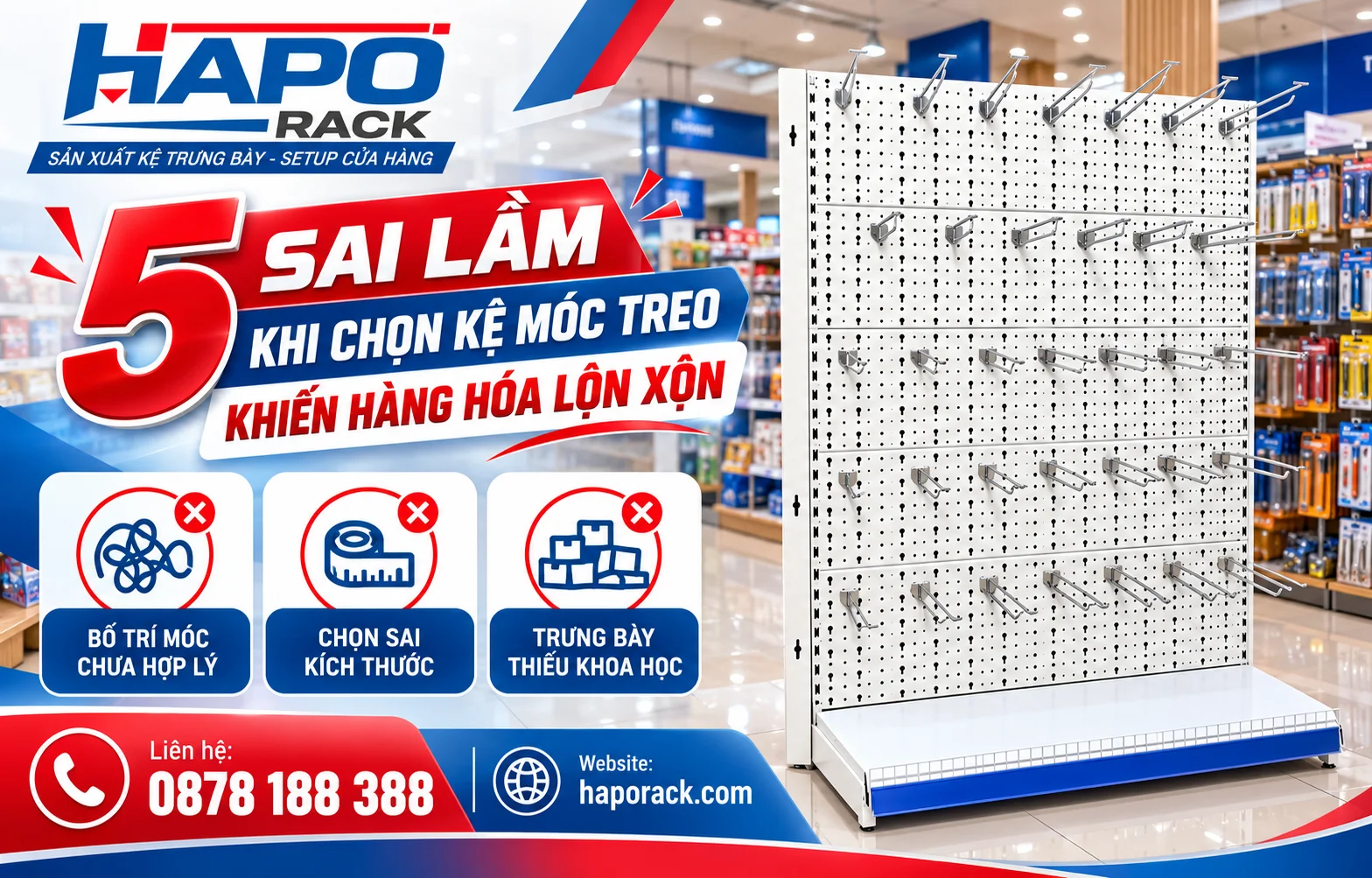 - Những sai lầm khi chọn kệ móc treo khiến hàng hóa lộn xộn