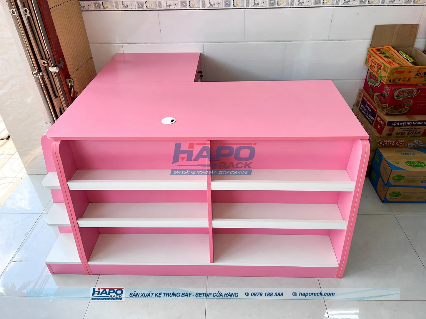 Quầy thu ngân nhỏ gọn kết hợp ngăn kéo đựng tiền tiện dụng