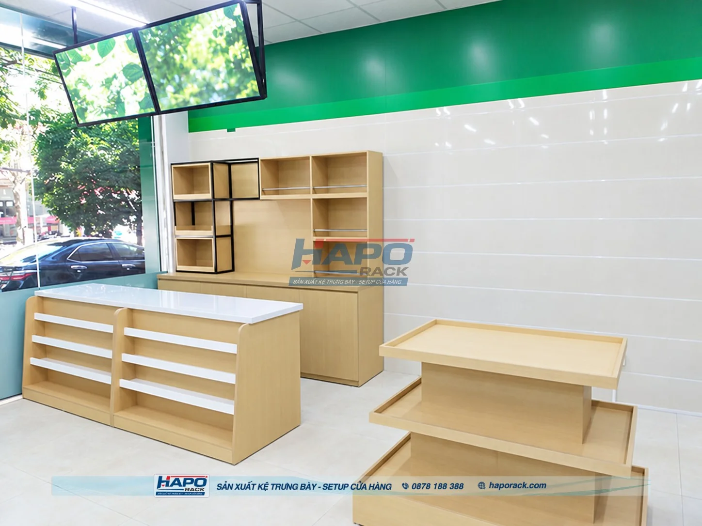 Quầy thu ngân siêu thị mini thiết kế nhỏ gọn và tiện lợi