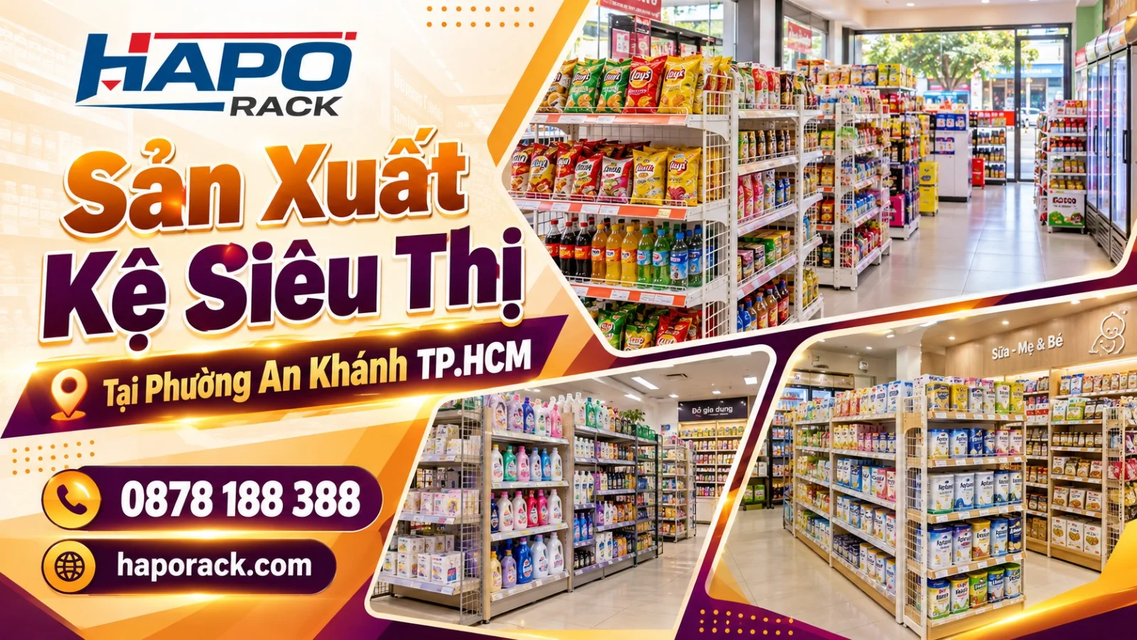 Sản Xuất Kệ Siêu Thị Giá Rẻ Tại Phường An Khánh TP.HCM