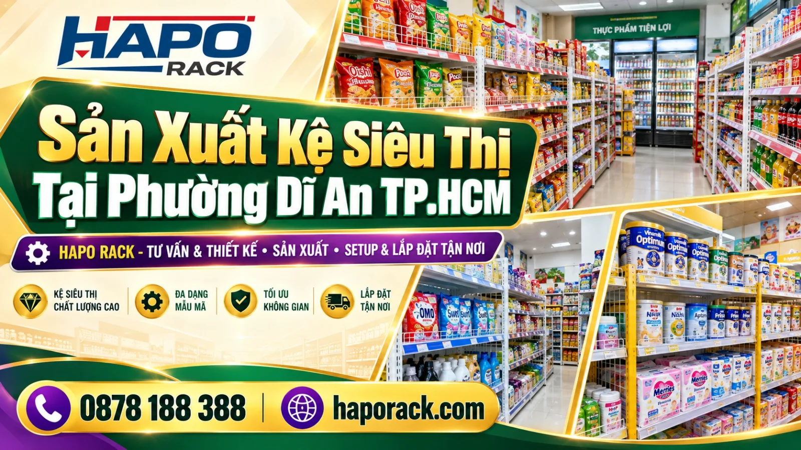 Sản Xuất Kệ Siêu Thị Giá Tốt Tại Phường Dĩ An TP.HCM