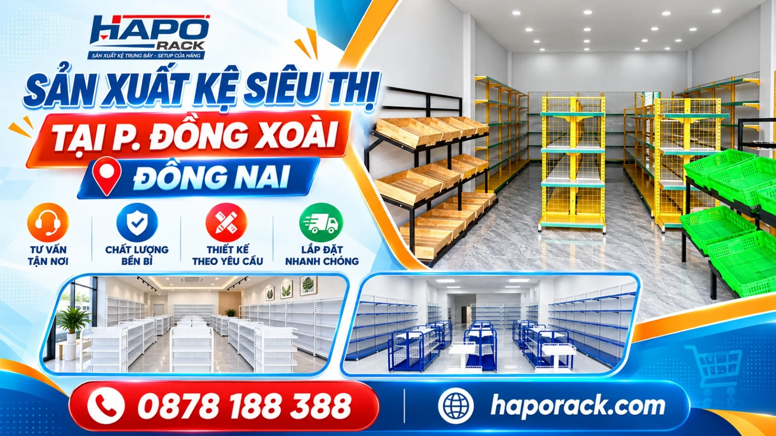 Sản Xuất Kệ Siêu Thị Tại P. Đồng Xoài Đồng Nai Giá Tận Xưởng