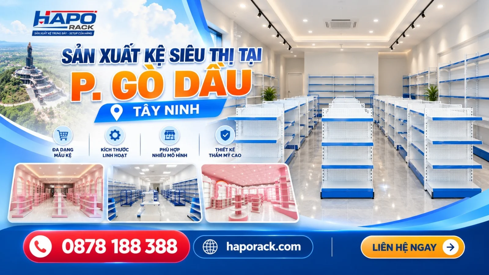 Sản Xuất Kệ Siêu Thị Tại P. Gò Dầu Tây Ninh – Đa Dạng Mẫu Mã, Kích Thước