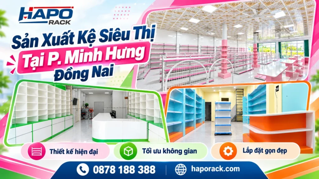 Sản Xuất Kệ Siêu Thị Tại P. Minh Hưng Đồng Nai Giá Tận Xưởng