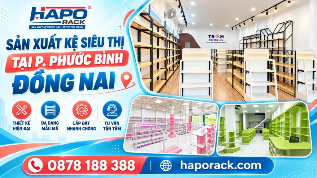 Sản Xuất Kệ Siêu Thị Tại P. Phước Bình Đồng Nai Giá Tận Xưởng
