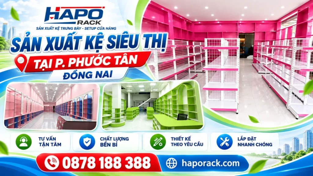 Sản Xuất Kệ Siêu Thị Tại P. Phước Tân Đồng Nai Giá Tận Xưởng