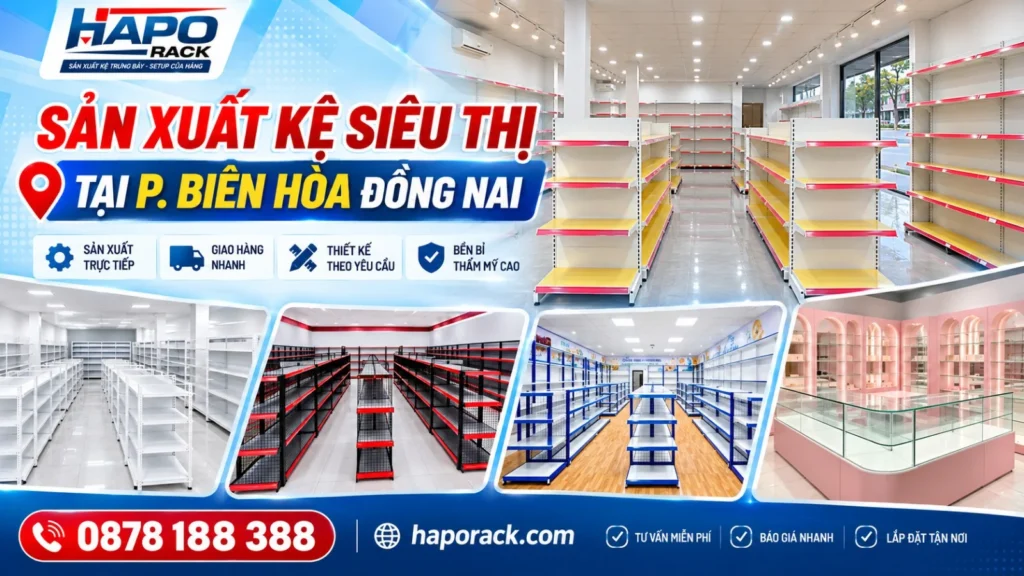 Sản Xuất Kệ Siêu Thị Tại Phường Biên Hòa Đồng Nai Giá Tốt Tận Xưởng