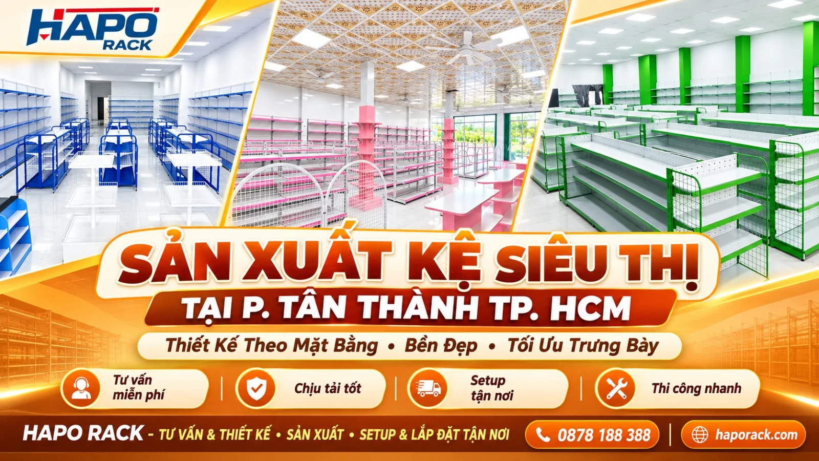 Sản Xuất Kệ Siêu Thị Tại Phường Tân Thành TP.HCM – HAPO RACK