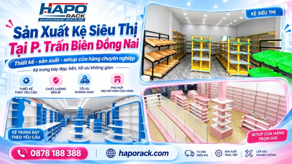 Sản Xuất Kệ Siêu Thị Tại Phường Trấn Biên Đồng Nai Giá Xưởng Ưu Đãi