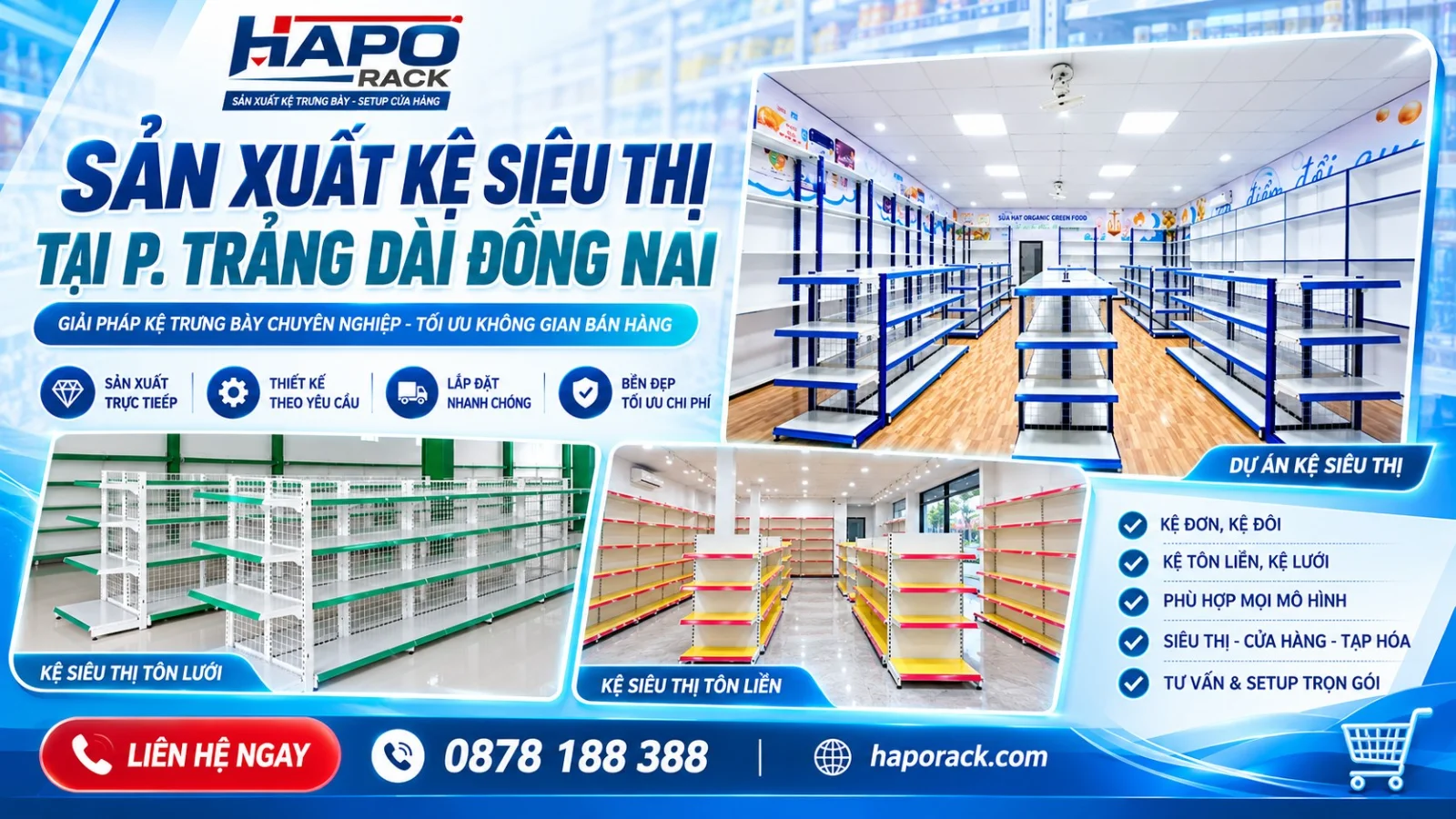 Sản Xuất Kệ Siêu Thị Tại Phường Trảng Dài Đồng Nai Giá Cạnh Tranh